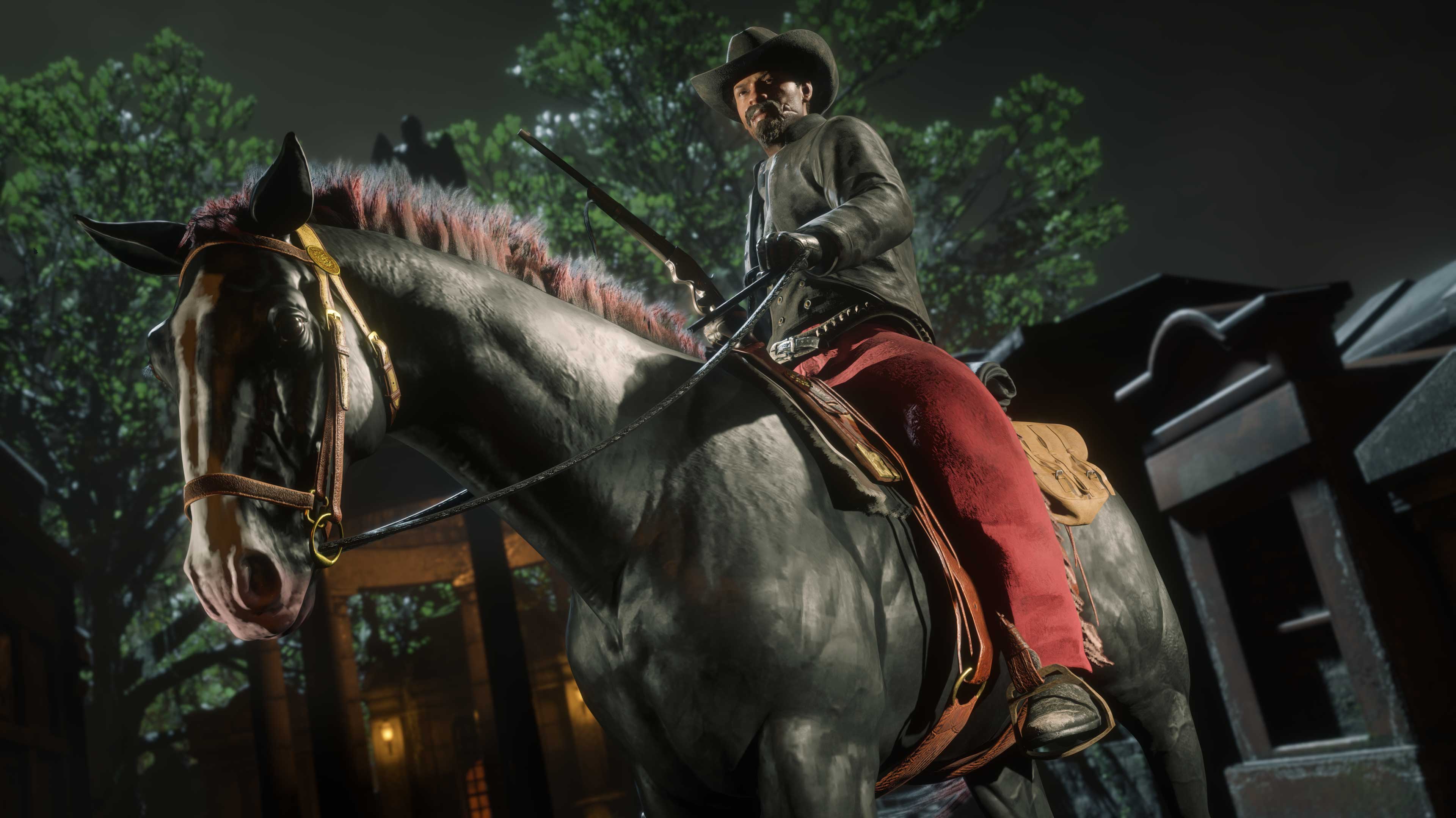 Featured Series Screenshot of a Red Dead Online character riding a horse in a Featured Series.
